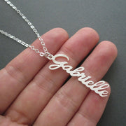 Stainless Steel Custom Vertical Name Pendant Necklace.